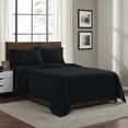 thumbnail image 1 of Sábanas de franela Sweet Home Collection Queen, 100% algodón, color negro, 1 of 3