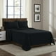 thumbnail image 1 of Sábanas de franela Sweet Home Collection Queen, 100% algodón, color negro, 1 of 3