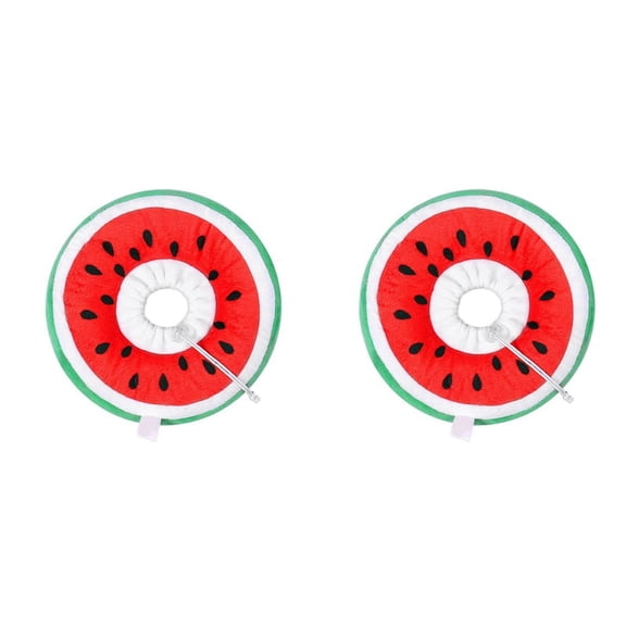 2X Adjustable Cat Cone Collar Soft, Cute Cats Recovery Collar, Cats Cones After Surgery for Kittens Watermelon Large