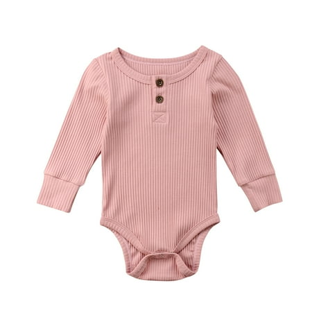 

Brand New Newborn Infant Baby Girls Boys 0-24M Autumn Winter Causal Bodysuits Long Sleeve Solid Cotton Jumpsuits Playsuit
