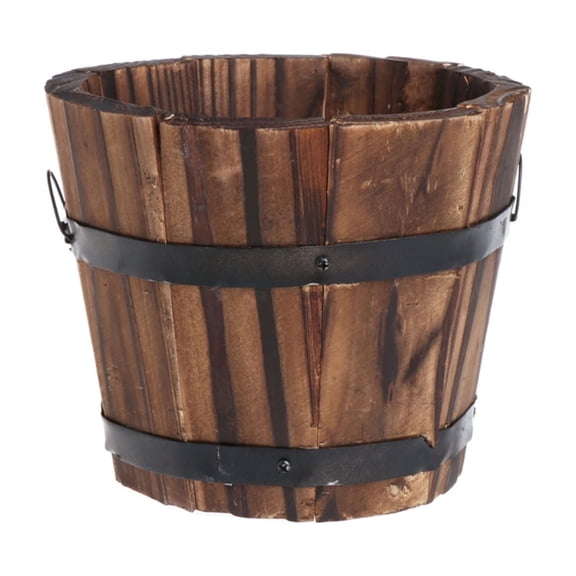 Barrels Planter Bucket Round Garden Planter Flower Pots for Indoor Outdoor Container Box Farmhouses Home Decorations