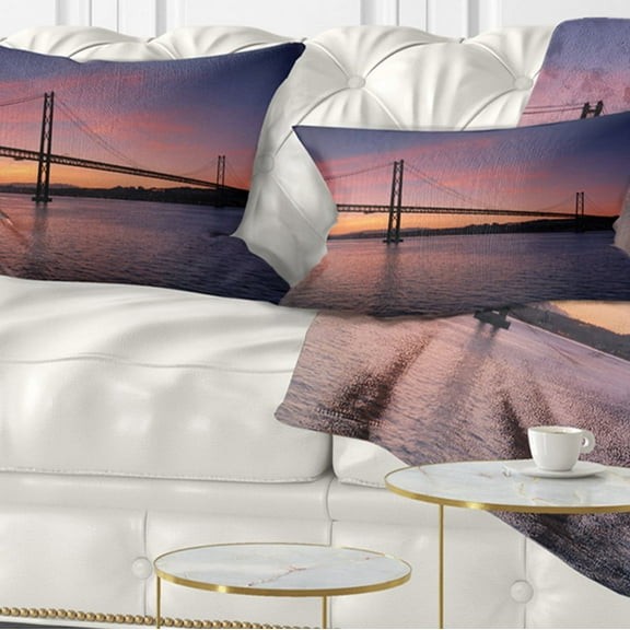 Designart 12" x 20" Multi-color Polyester Throw Pillow