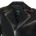 thumbnail image 4 of Mens Vintage Brando Leather Biker Jacket-Sandwich in Vintage Black, 4 of 4