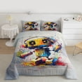 thumbnail image 2 of Feelyou Cartoon Robot Kid Twin Comforter Sets, Yellow Splatter Splash Bedding Set, 2-Piece, 2 of 8
