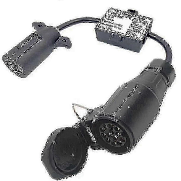 Usa To European Trailer Light Converter 7 Way Flat Socket (us Vehicle) To 13-pin Round Plug (eu Tra