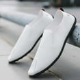 thumbnail image 4 of White Leather Shoes For Men Brogue Style Solid-Color Soft-Sole Loafers Multi-Layer Sole Suitable For Daily Wear And Work Settings Size 44, 4 of 9