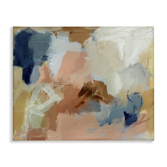 Stupell Industries Rustic Neutrals Painting Abstract Painting Wrapped Canvas Art Print Wall Art, 20 x 16