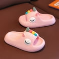 thumbnail image 4 of TOWED22 Girls Slippers Flip Flops Summer Cushion Thick Sole Large Bow Cute Platform Cloud Slides Home Sandals(Pink,10), 4 of 8