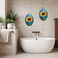 thumbnail image 6 of Canvas Wall Art Decorative Sunflower Glass Panel Stained Oval Framed Canvas Prints Vintage Wall Hanging Decor for Home Office Decorations 8.6"x11.4", 6 of 7