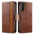 thumbnail image 3 of Case for Samsung Galaxy S21 FE 5G Cover Leather Wallet Folio Case Book Design Flip Magnetic Closure - Brown, 3 of 5