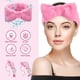 thumbnail image 2 of Banda para el cabello con nudo, diadema de maquillaje suave, banda para el cabello de lana coral, diadema para lavado de cara, diadema de spa, diadema elástica para mujeres y niñas, 1 pieza (rosa), 2 of 5