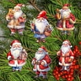 thumbnail image 3 of Santa Decorative Wooden Clip-on Ornaments of 6 by G. Debrekht - Christmas Decor - 8090009C-S6, 3 of 11
