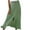 01 Green, variant on Awdenio Skirts for Women Women's Summer Linen Elastic Back Buttoned Swing Midi A Line Skirt