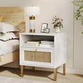 thumbnail image 6 of Boho Nightstands Set of 2 with Rattan Door - Modern Bedroom Accent Tables, 6 of 7