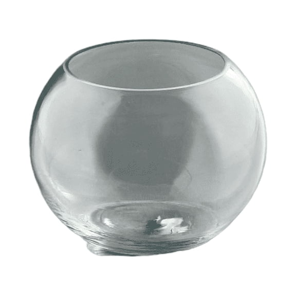 CC Home Furnishings 4.5" Clear Bubble Bowl Hand Blown Glass Vase