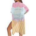 thumbnail image 5 of HELLHERO Ice Cream Cone Bathing Suit Cover Up Breathable Polyester Long Long Kimono Swimsuit Cover Up, 5 of 6