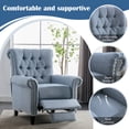 thumbnail image 4 of Pushback Linen Tufted Recliner Single Sofa with Nailheads Roll Arm for Living Room, Bedroom, Office, Blue, 4 of 8