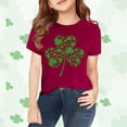thumbnail image 2 of Ruyang Girls Short Sleeve T Shirts Kids Summer Tops Cotton Crewneck Tees Cute Irish 𝐒hamrock Printed Shirt St Patricks Day Outfits, 2 of 7