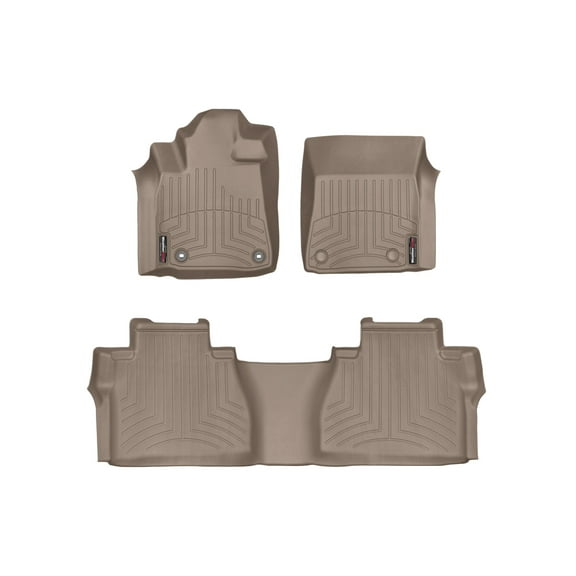 WeatherTech Custom Fit FloorLiners compatible with 2014-2021 Toyota Tundra - 1st & 2nd Row, Tan