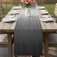 thumbnail image 4 of Grey Ombre Table Runner - 60 Inch Long Contemporary Gradient Abstract Art Cotton and Linen Blended Dress Scarves Farmhouse Table Runner for Kitchen Dining, Coffee Table, 13" x 60", 4 of 8
