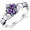 Silver , Purple, variant on Womens Sterling Silver 925 Irish Claddagh Friendship Love Simulated Garnet Red Heart Cubic Zirconia Ring 4