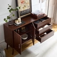 thumbnail image 2 of Furvclv Sideboard Buffet Cabinet With 3 Drawers And Adjustable Shelf, Media Console With 2 Doors, Solid Wood Storage Cabinet For Living Room, Bedroom, Home Office, Entryway, 2 of 9