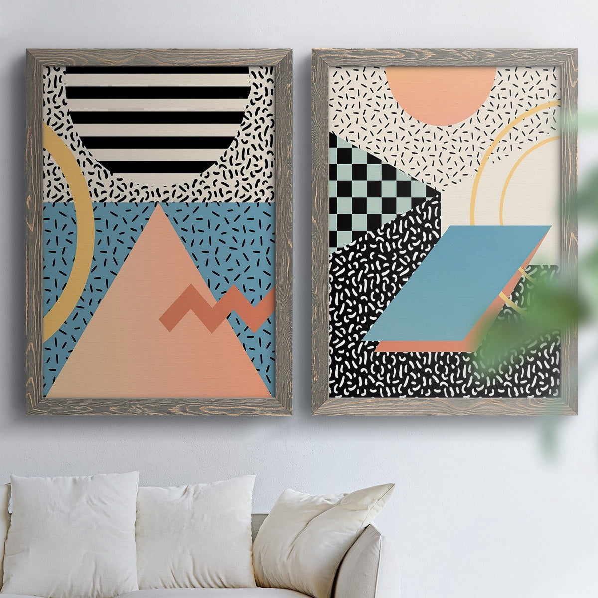 Modern Memphis I - Premium Framed Canvas 2 Piece Set - Ready to Hang
