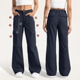 thumbnail image 6 of Women'S Cargo Hiking Pants High Waisted Wide Leg Waterproof Lightweight Stretch Multi Pockets For Work Casual Outdoor, 6 of 7
