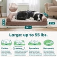 thumbnail image 3 of FurHaven Pet Products Luxe Fur & Performance Linen Orthopedic Sofa Pet Bed for Dogs & Cats - Woodsmoke, Large, 3 of 9