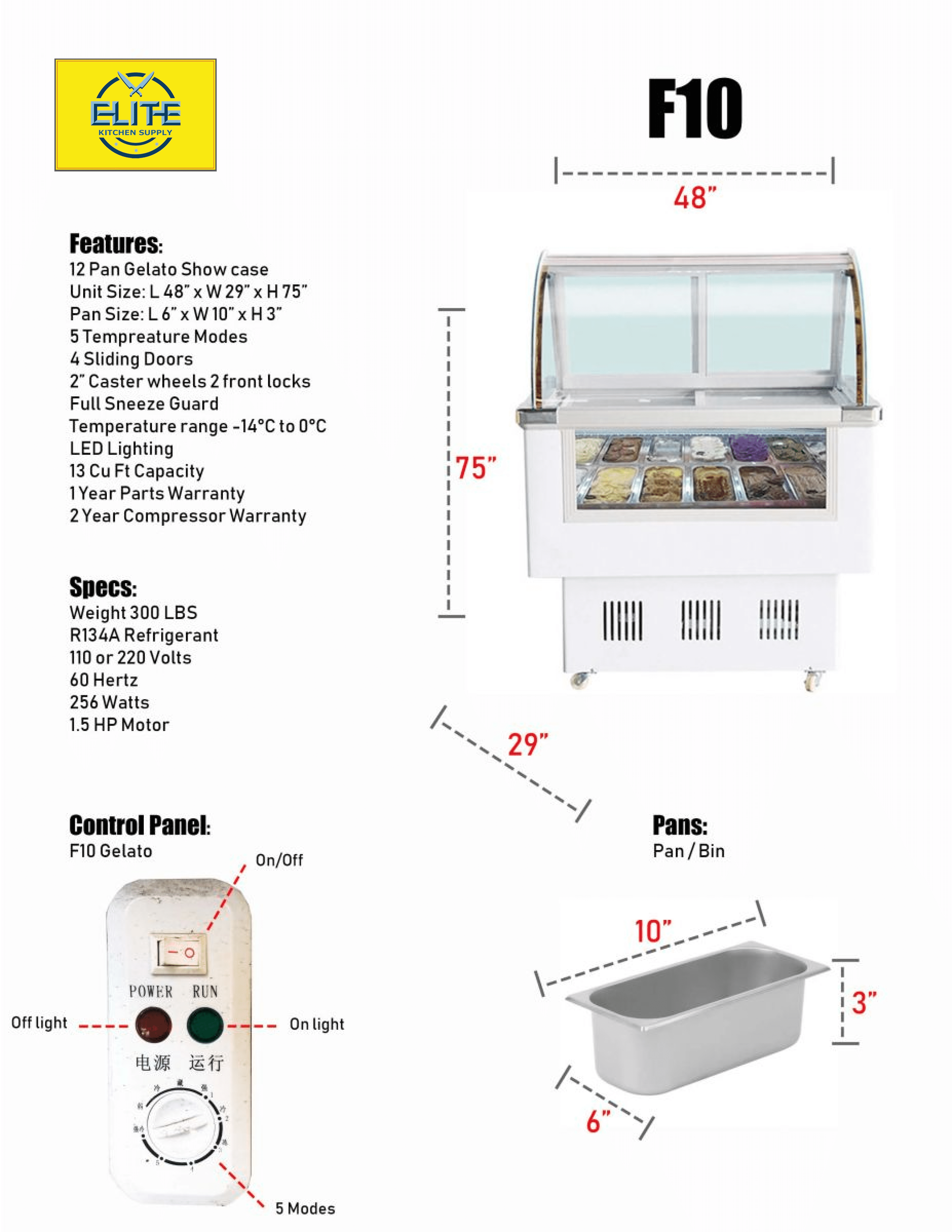 47 in. Commercial Ice Cream Chest Refrigerator Display Case 12 Pan Gelato Display Dipping Cabinet Commercial Freezer