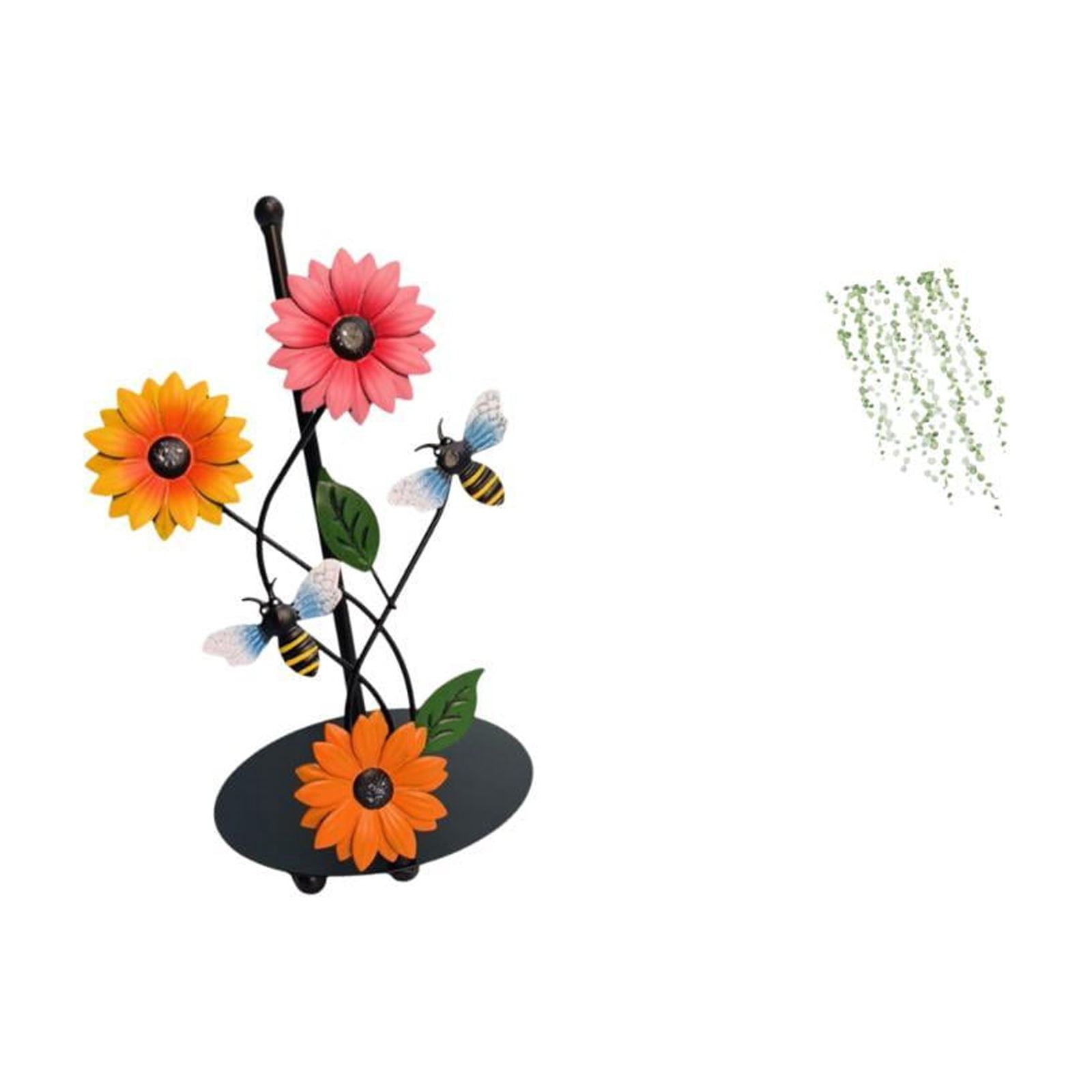 Fiocias Toilet Paper Holder Paper Towel Holder Countertop Wall Sticker Hanging Vines Wall Decal Art Iron Stand PVC Material Suitable for Kitchen Bed