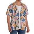 thumbnail image 4 of Wukai Lilies Flowers Men's Casual Short-Sleeve Button Down Shirt - Lightweight Summer Dress Shirt for Daily Wear-Large, 4 of 7