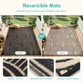 thumbnail image 5 of Wonnitar Outdoor Rugs Waterproof 5'x8' Reversible Plastic Straw Rug, Modern Rainbow Outside Carpet for RV Patio Deck Porch Balcony Picnic Camping Beach, Black&Brown-Rainbow, 5 of 10