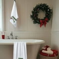 thumbnail image 5 of PONPRNGY 1Pc Winter Hand Towels for Bathroom Christmas theme Hand Towels Embroidered Cotton Soft Absorbent Decor for Holiday Kitchen, 5 of 6