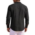 thumbnail image 6 of Vetsdori Button Up Tops for Men Pocket Linen Work Long Sleeve Casual Winter Stylish Plain Mens Shirts, 6 of 9