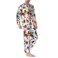 thumbnail image 2 of Balery Mexican Bright Style Pijama para Hombre de Dos Piezas con Manga Larga, Conjunto de Dormir y Descanso Suave con Bolsillos-Medium, 2 of 7