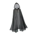 thumbnail image 3 of Capa de , Disfraz de Halloween, Túnicas de Fiesta para Adultos, Capa de Tul con Capucha, Capa, Accesorios de Cosplay para Juegos de Rol Medievale Negro, 3 of 8