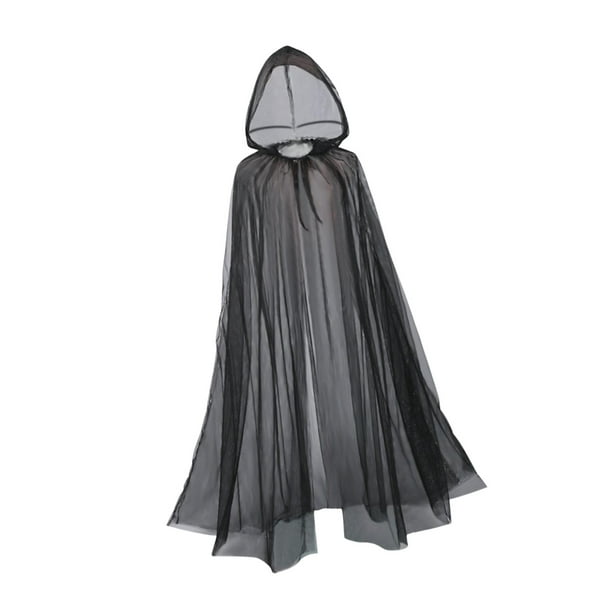 Capa De Tul Larga Con Capucha Para Mujer, Disfraz Halloween Y Cosplay, En Varios Colores Y Tallas Ajustables