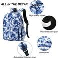 thumbnail image 5 of Forestfish Tie Dye Teen Backpacks , 3-Piece Set with Lunch Bag and Pen Bag, Water-Resistant Blue, 5 of 9
