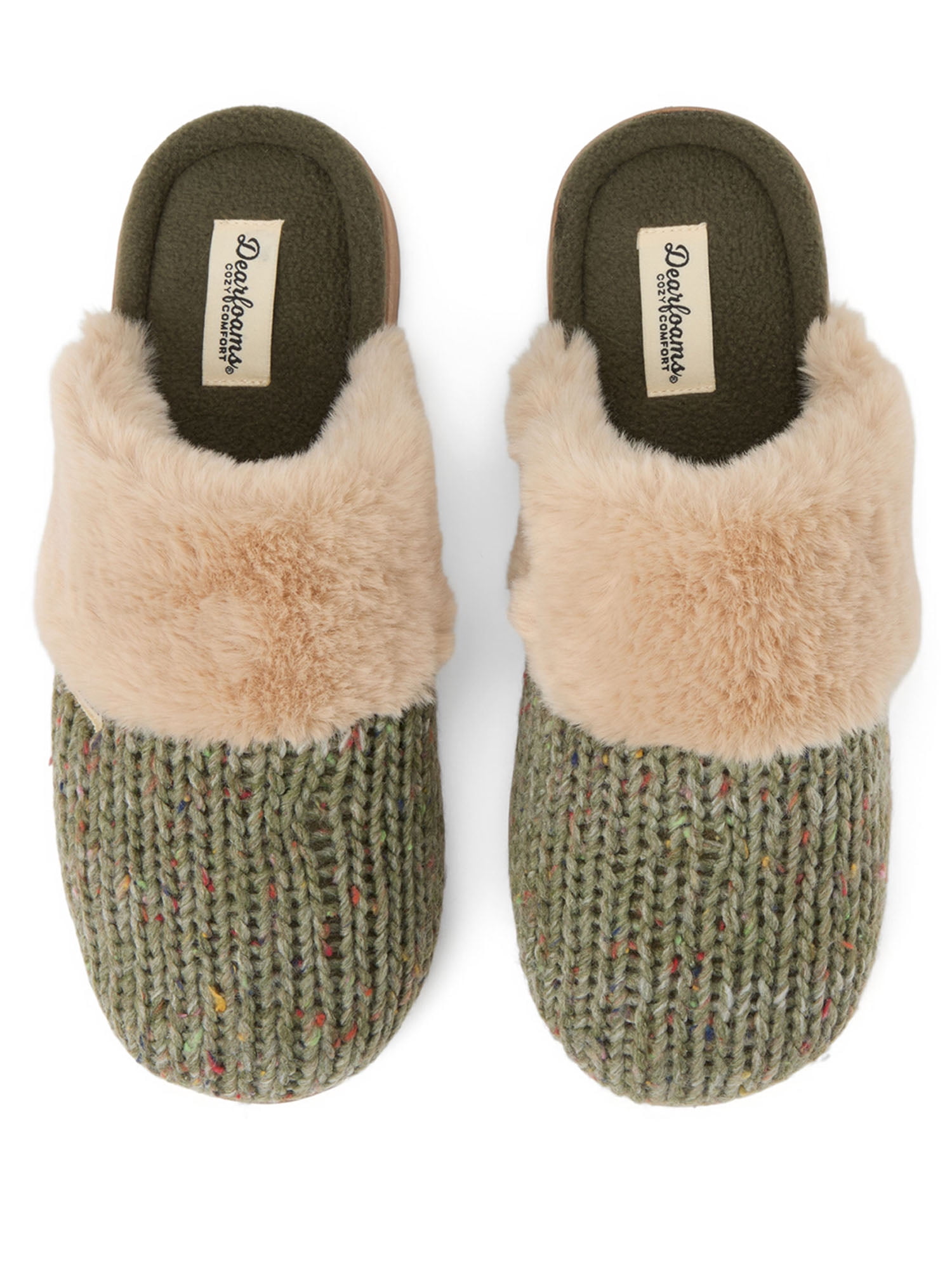 Dearfoams Cozy Comfort Women's Knit Speckeled Scuff Slippers