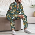 thumbnail image 5 of Mens Pajamas Set, Artistic Drink Coconut Skull Button Down Long Sleeve Loungewear Sleepwear Pjs sets for Men, 5 of 5