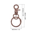 thumbnail image 2 of Giratorio Cierres Cordón Seguridad Gancho con Encuadernación Anillos, 44mm Colorido Langosta Pinza Cierre para Llaves Organización, Bricolaje Artesanía, Marrón, 4uds, 2 of 7