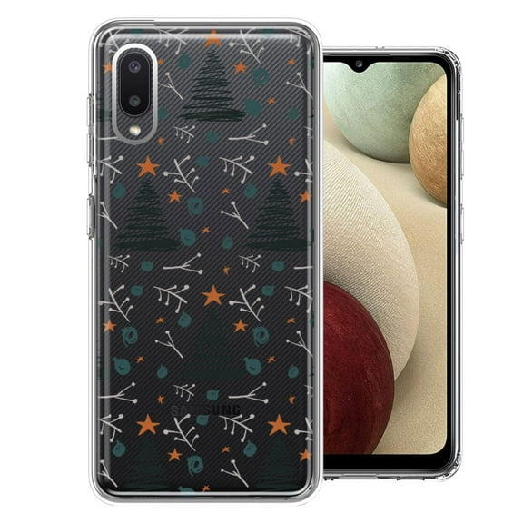MUNDAZE For Samsung Galaxy A02 Holiday Christmas Trees Design Double Layer Phone Case Cover
