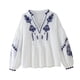 thumbnail image 3 of Blusa bordada para mujer, holgada, informal, bordada, ideal para ir de compras en interiores y exteriores. L, 3 of 9