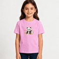 thumbnail image 2 of Girls Graphic Tees Panda Flower Butterfly Kids T Shirt Cute Animal Tee 100% Cotton Short Sleeve Soft Tops 4-13Y, 2 of 5