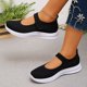 thumbnail image 4 of Zapatos de Caminata de Verano Mujeres Mujeres de Moda Casual Primavera Y Verano Malla Respirable Cuña Tacón Zapatos Gruesos con Correa Ajustable Mary, 4 of 8