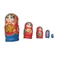 thumbnail image 2 of 5x muñecas Matryoshka de madera pintadas a mano, juguetes para niños, muñecas rusas anidadas de dibujos animados, juego de muñecas apilables para Rojo, 2 of 7