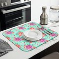 thumbnail image 3 of Pioneer Flower Floral Print Pattern Kitchen Dish Drying Mat 1 Pack, Ultra Absorbent Microfiber Drainer Mat, 16"x18", 3 of 6