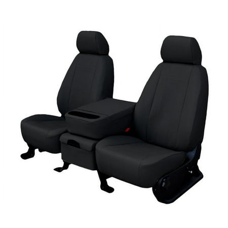 CalTrend Front Buckets Faux Leather Seat Covers for 1993-1995 Saturn SW2 - ST322-01LB Black Insert with Black Trim