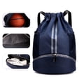 thumbnail image 2 of TopLLC Sport Drawstring Backpack, Large Capacity String Bag with Mesh Pockets & Shoes Compartment, Waterproof Training Equipment Bag, Dry Wet Separated Fitness Storage Backpack for Swim Beach Gym, 2 of 9